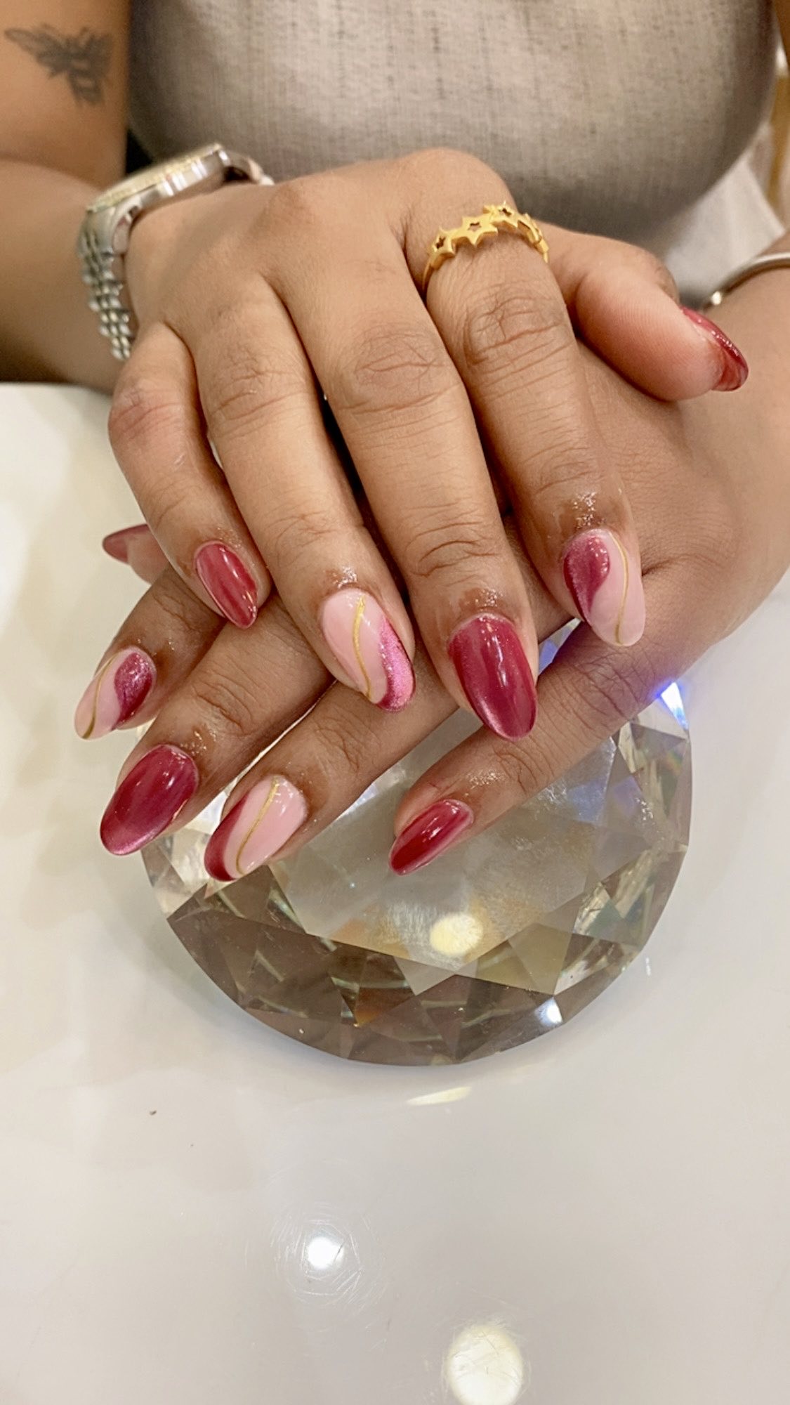 Rose Gold Swirl Nail Art