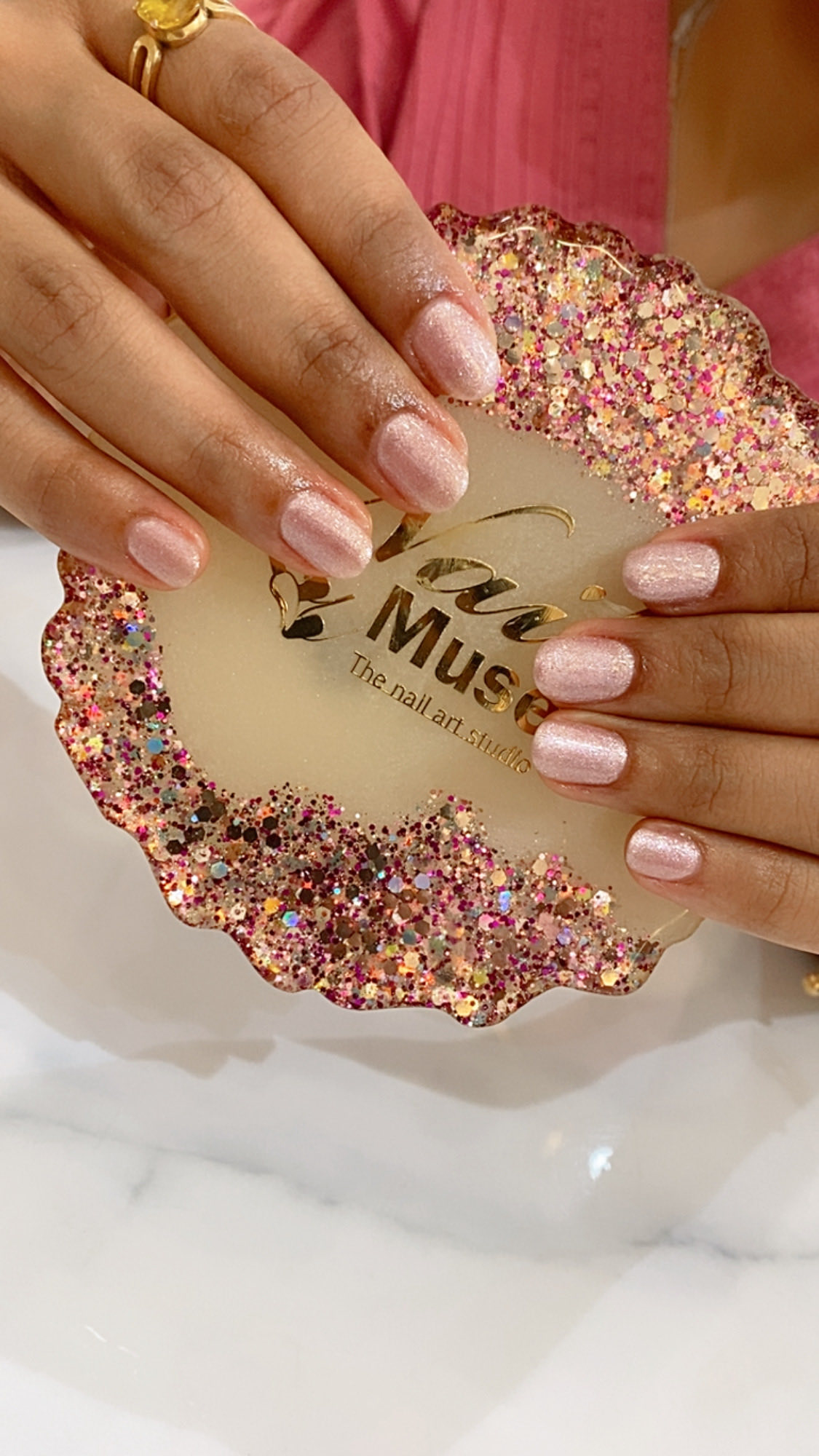 Blush Pearl Gel Nails