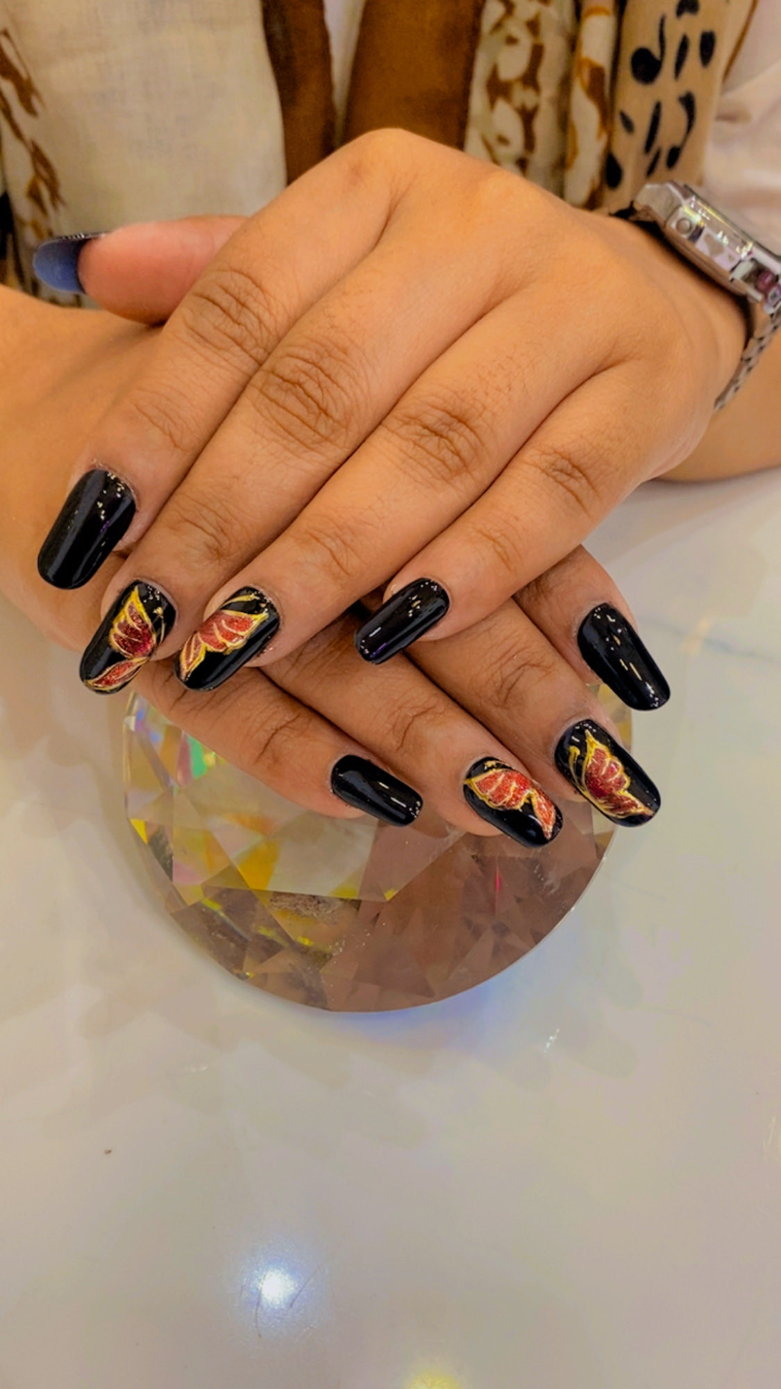 Black Butterfly Nail Art