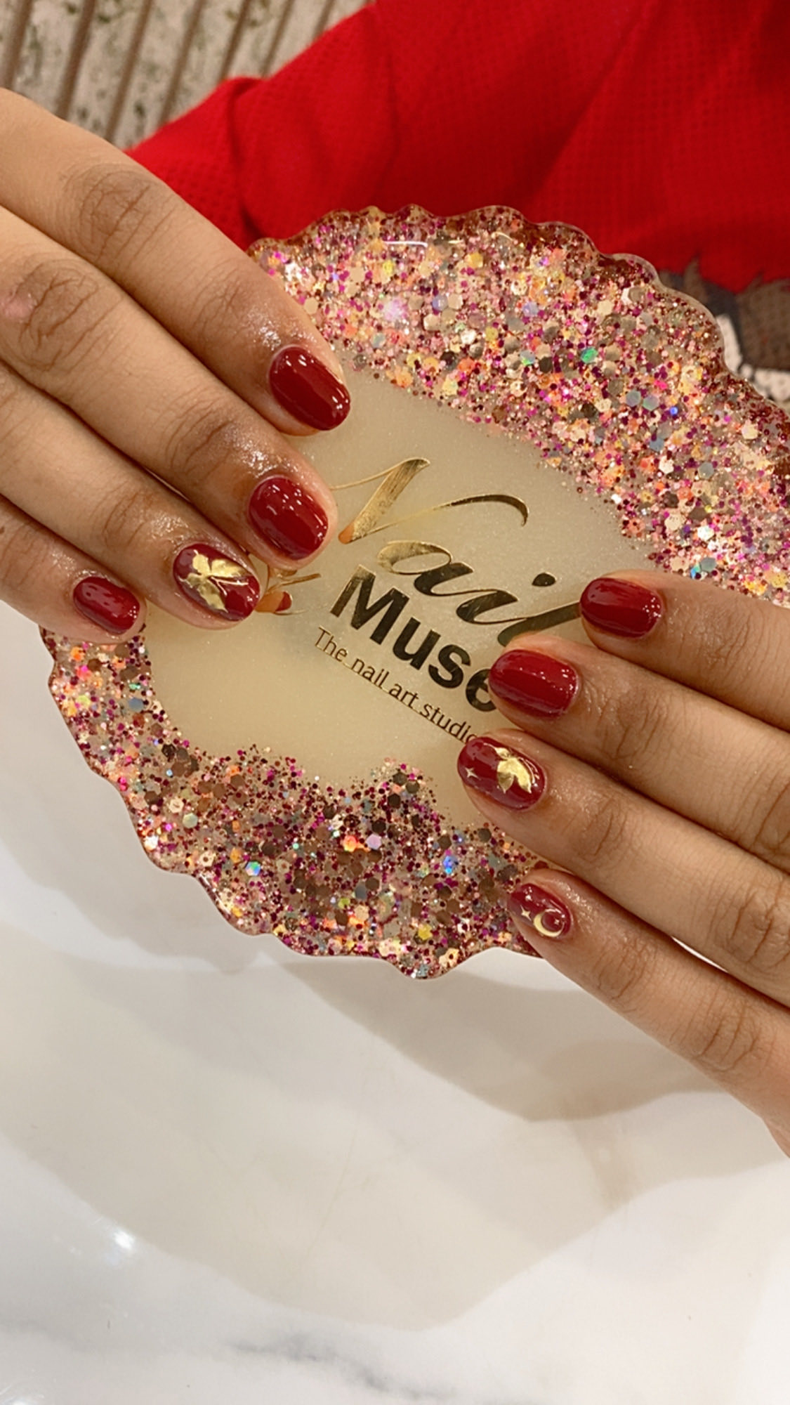 Red and Gold Nail Art