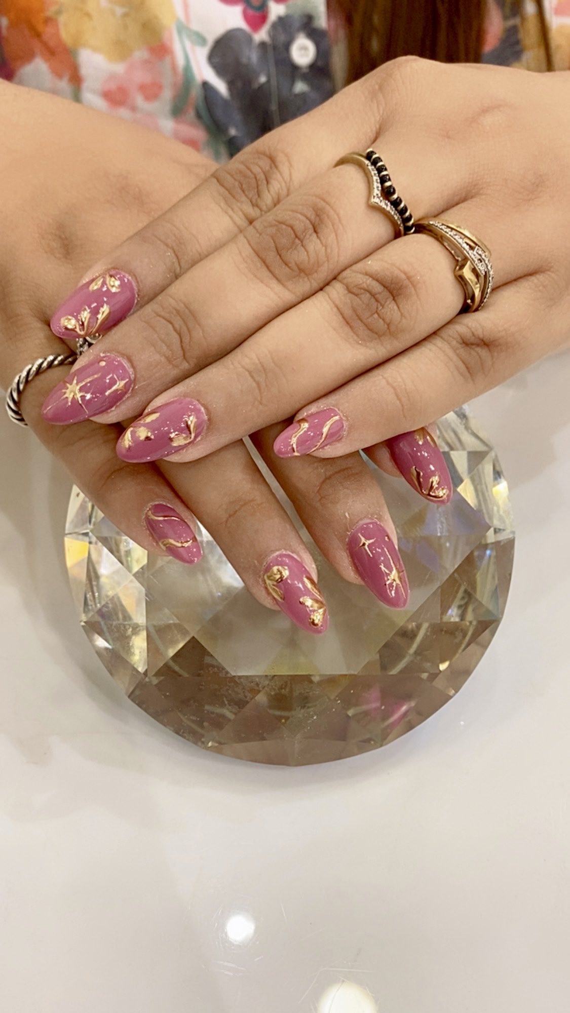 Gold foil nail art by Nail Muse